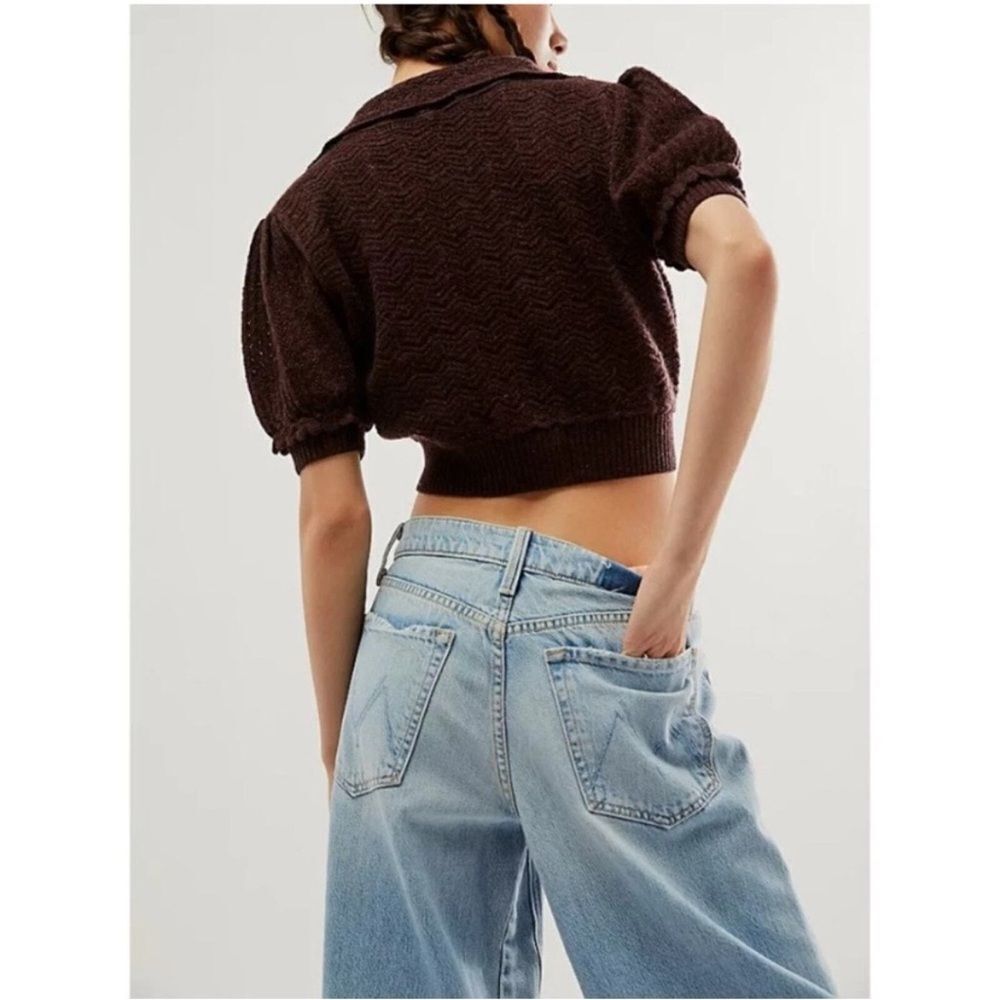 FREE PEOPLE Edie 100% Cashmere Cardigan In Fudge-jj17 - Picture 2 of 6